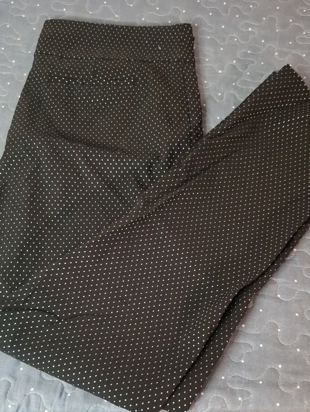 Charter Club Cambridge Slim Polka Dot Trousers Black & White Size 16P